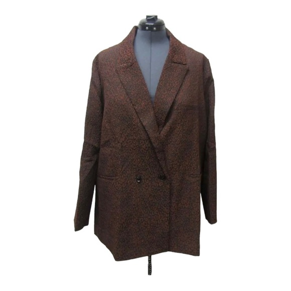 NWT HUTCH Anthropologie Rio Brown Animal Print Oversized Blazer Jacket 3X - Picture 9 of 14
